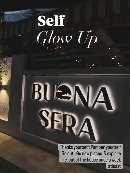 The 'Self Glow Up' is about pampering yourself and exploring new places. Getting out of the house at least once a week is essential for mental well-being.