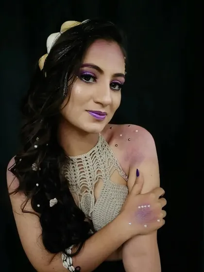 A beautiful, emotive portrait of the mermaid, capturing the mystical and enchanting quality of the look.