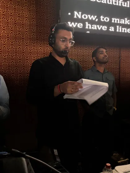 Our show caller reviewing the script for the Forevermark launch. Every word and cue is meticulously planned.