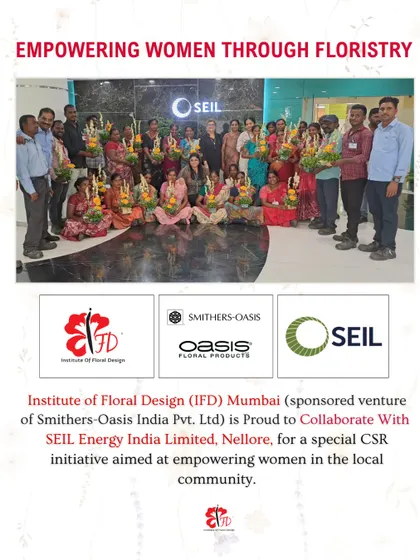 This is what empowerment looks like. A proud moment with the talented men and women from our CSR floristry program in Nellore, holding the beautiful arrangements they learned to create. This initiative with SEIL Energy turned a passion for flowers into a livelihood.