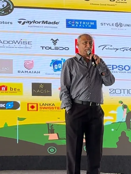 Speaking at a Rotary event about our initiative to make golf accessible. It is crucial to get the support of community leaders and organizations to drive real change.