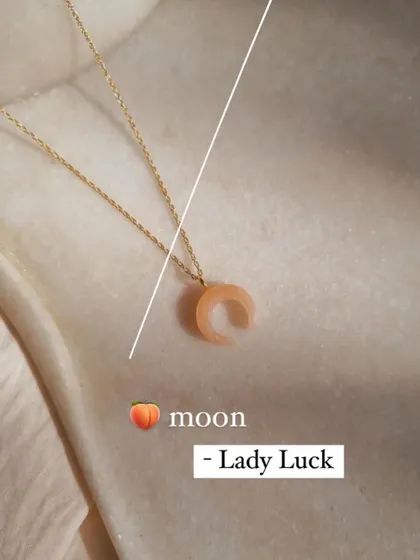 This is my 'avah' Peach Moonstone crescent pendant, a stone for emotional pain and sorrow. It's a beautiful piece for bringing in luck.