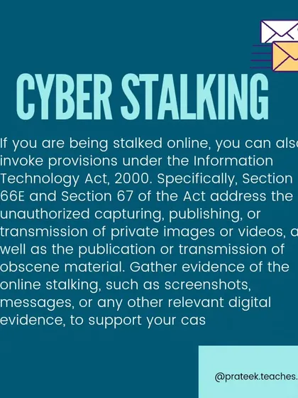 A duplicate of the post explaining cyberstalking provisions under the IT Act, ensuring users are aware of these important digital safety laws.