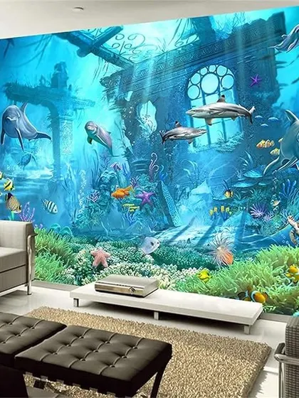 A duplicate of media 119, this stunning 3D underwater wallpaper makes a huge impact. The vibrant coral, playful dolphins, and sense of depth can transform any room into an oceanic adventure.