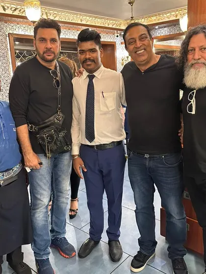 Actor Vindu Dara Singh enjoying the legendary flavours of Bademiya Bandra.