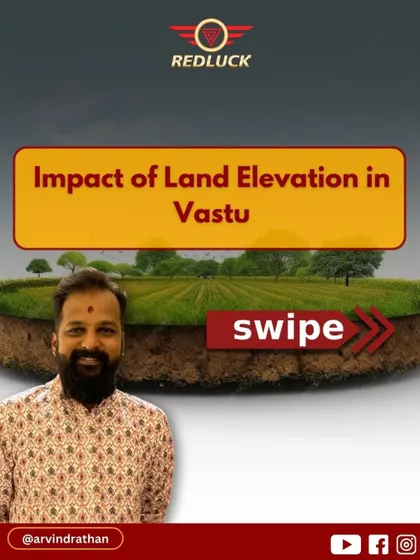 This carousel explains the impact of land elevation in Vastu. The slope of your land is crucial for success and stability.