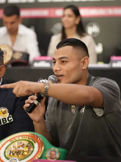 The beast, Ritesh Singh, making a point during the press conference.