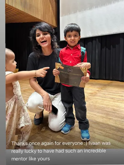 "Ivaan was really lucky to have had such an incredible mentor like yours." A heartfelt message from a parent, celebrating their son's journey with us.