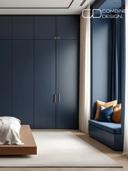 I love using color to set a mood, and this deep midnight blue wardrobe creates a sophisticated and restful retreat. Paired with a matching window seat, it transforms the entire bedroom into a cohesive and elegant space.