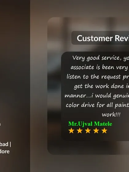 "I would genuinely suggest color drive for all painting related work." This 5-star review from a happy customer praises our paint associate for being kind and ensuring the work was done in a timely manner.