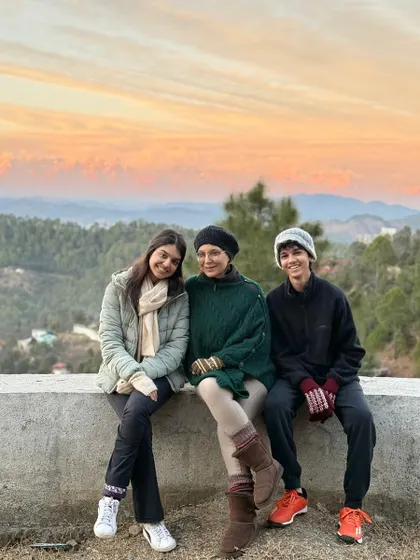 With my children against a beautiful sunset in the Himalayas. Instilling a love for nature in the next generation is something I hold dear.