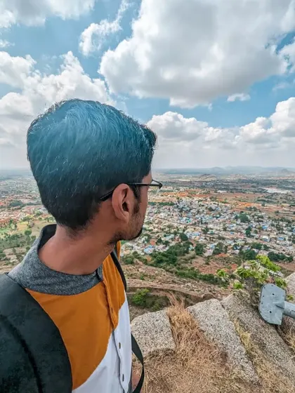 Looking out over the horizon from Gudibande. My treks offer perspectives that you just can't get from an office window.