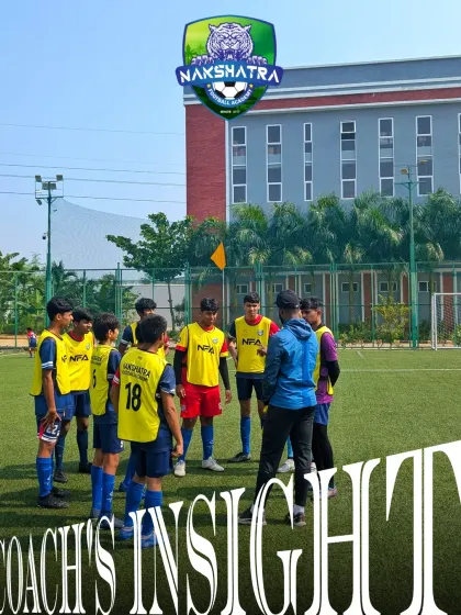 Every word from the coach is a lesson. Here, a coach provides tactical insight to our U-15 players, helping them develop a deeper football mindset.