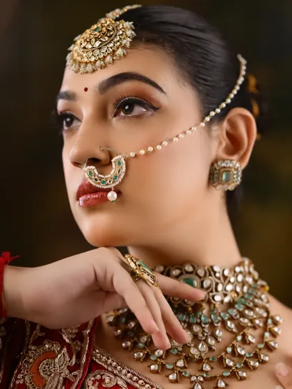 A profile view that beautifully displays the nath and the contour of the cheekbones.
