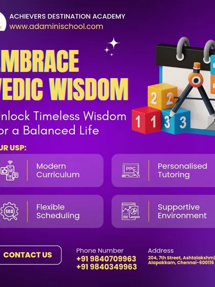 We are proud to offer our Vedic wisdom through modern, personalized tutoring in Chennai. Our flexible scheduling and supportive environment make learning Vedic Maths a great experience.