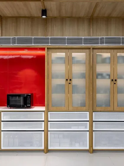 Our well-organized storage and equipment area, ensuring classes run smoothly.