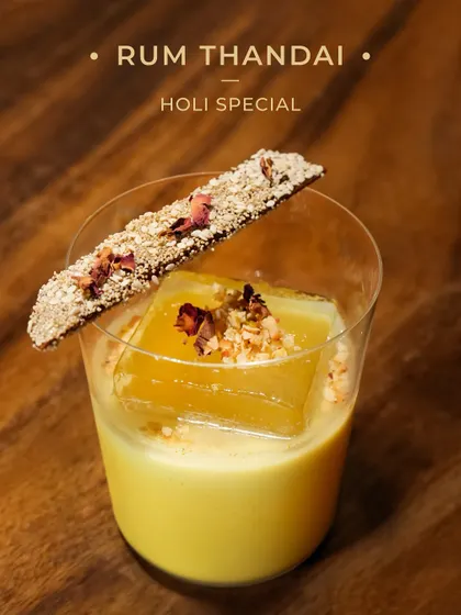 Our Holi specials, including our famous Gujiya Boxes and the limited-time Rum Thandai cocktail.
