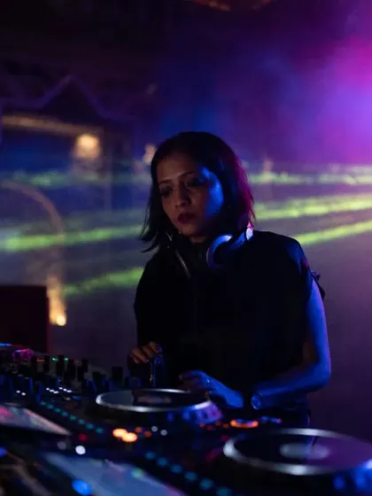 A photo from Soul Fest that was truly special. The lighting and atmosphere of the festival stage are captured here, showing me in my element, delivering a set for my community.