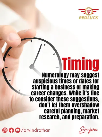 Numerology can suggest auspicious timing for big career moves or starting a business. While it's good to consider these energetic cycles, this information should never overshadow careful planning and solid market research.