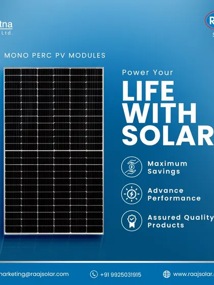 Power your life with solar. Our Mono PERC PV modules are an assured quality product that offers maximum savings and advanced performance, making them a smart choice for any application.
