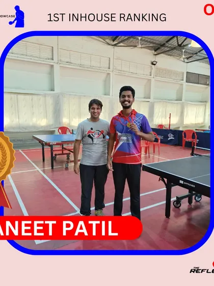 Celebrating the success of my students is the best part of coaching. Congratulations to Saneet Patil for winning the Gold Medal at our 1st Inhouse Ranking tournament.