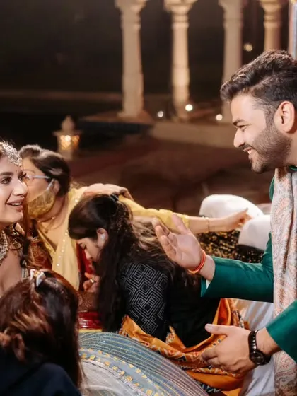 A candid shot of the groom expressing his love. Capturing these genuine interactions is at the heart of what I do.