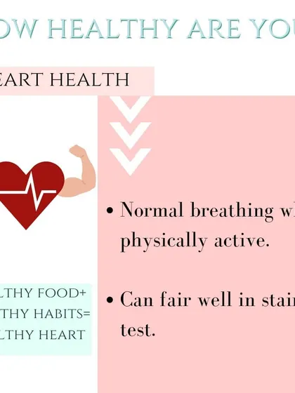 Your heart health is a vital sign. Being able to stay physically active without abnormal breathing is a good sign, and it's something we work to improve with healthy food and habits.