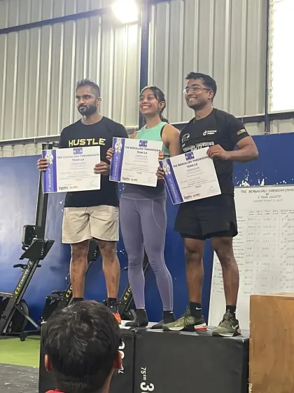 Our athletes on the podium after a hard-fought competition. This is a result of consistent training and the support of the entire Mettle community.