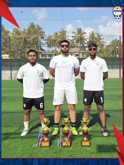 Our coaching team at the Goa Football Festival. Their hard work and support were instrumental in our teams' performance.