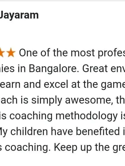 A parent's perspective on our academy. We are thrilled to hear that our professional environment and world-class coaching methodology have immensely benefited their children's game.