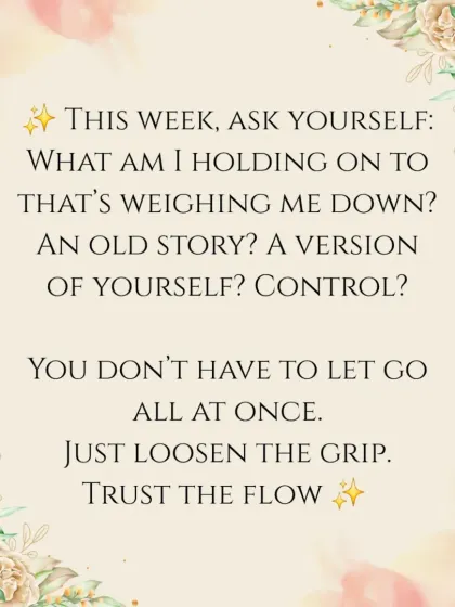 A reflective prompt from the Four of Pentacles. This card asks us to consider what we are holding onto that's weighing us down. You don't have to let go all at once, just loosen the grip and trust the flow.