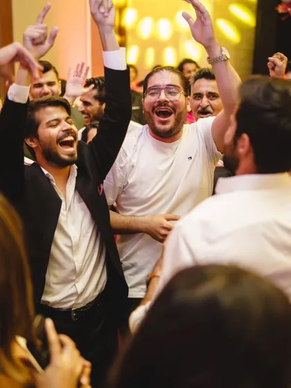 The crowd goes wild! The energy of a great sangeet performance is infectious, and we love seeing the guests get this excited.