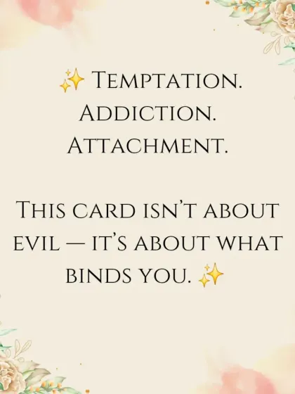 This weekly tip explains the meaning of The Devil card in tarot. It's not about a literal devil, but about the patterns that bind us: temptation, addiction, and unhealthy attachment. Awareness is the first step to breaking free.