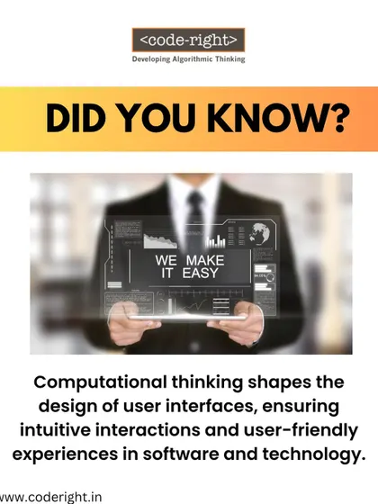 Did you know computational thinking is used to design the apps you use every day? It helps create intuitive, user-friendly interfaces that make technology easy and enjoyable to interact with.