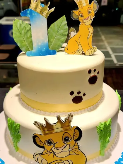 Celebrate with the king of the pride lands. I offer various Lion King and Simba themed cakes, from two-tiered designs to single-tier creations, perfect for a jungle-themed party.
