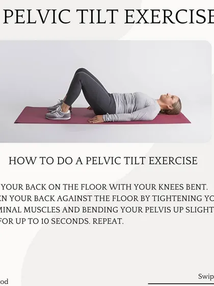 The Pelvic Tilt is a gentle but powerful exercise for activating deep core muscles. It helps to relieve lower back tension and improve awareness of your pelvic position, a key component of good posture.
