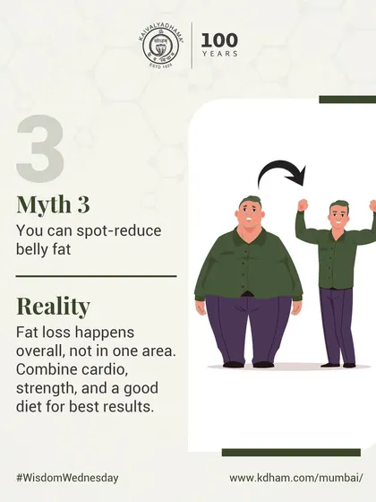 Many believe you can spot-reduce belly fat, but this is a myth. Fat loss occurs throughout the body and is best achieved with a combination of cardio, strength, and a balanced diet.