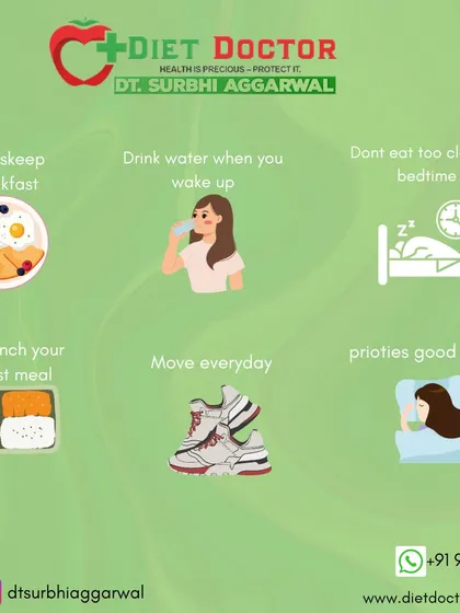 These simple daily habits are crucial for weight management. I encourage starting the day with water, never skipping breakfast, moving every day, and prioritizing good sleep.