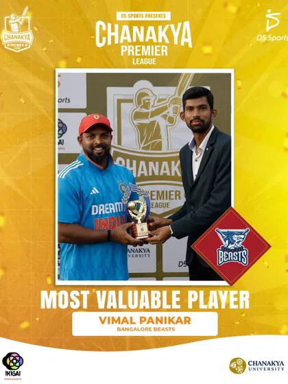 Vimal Panikar from Bangalore Beasts, the Most Valuable Player of the tournament. A true all-rounder whose performance was critical to his team's success.