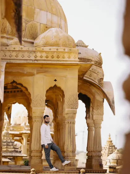 A photo of me amidst the beautiful architecture of a heritage site. Travel is not just about landscapes, but also about appreciating the art and history of different places.
