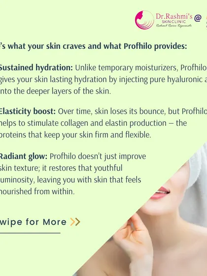 Here is a list of what your skin craves and what Profhilo provides. From sustained hydration with pure hyaluronic acid to an elasticity boost through collagen stimulation, this treatment nourishes from within.