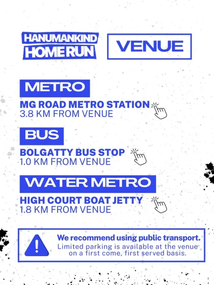 Public transport information for the Hanumankind gig. We encourage sustainable and convenient travel options for our large-scale events.