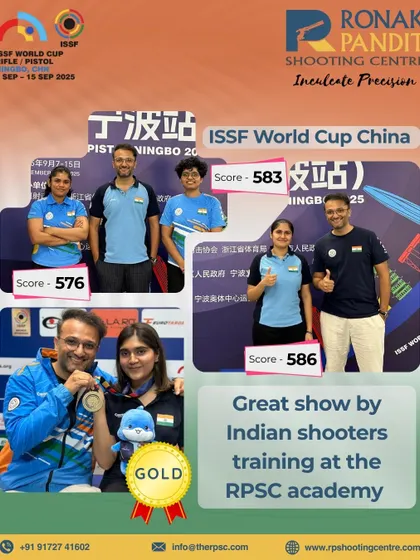 Our shooters delivered a great show at the ISSF World Cup in China, securing high scores and a team Gold medal. This collage represents the synergy and collective strength of our athletes representing Team India on the global stage.