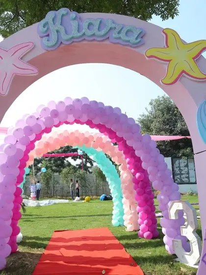 The entrance to Kiara's mermaid-themed 3rd birthday party. I always make sure to capture the details of the decor that make the theme come to life.