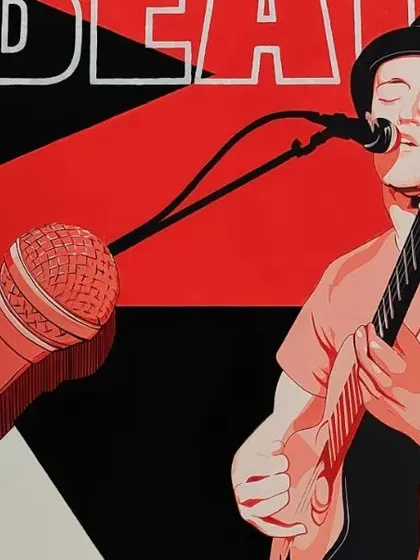 Details from the Budweiser Beats mural. Each element, from the sketchy guitar to the graphic camera and game controller, was designed to reflect the brand's core values and connection to music and culture.