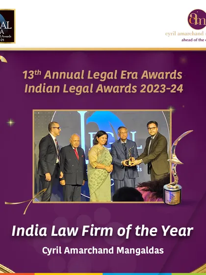 A duplicate graphic of our 'India Law Firm of the Year' win at the Legal Era Awards.