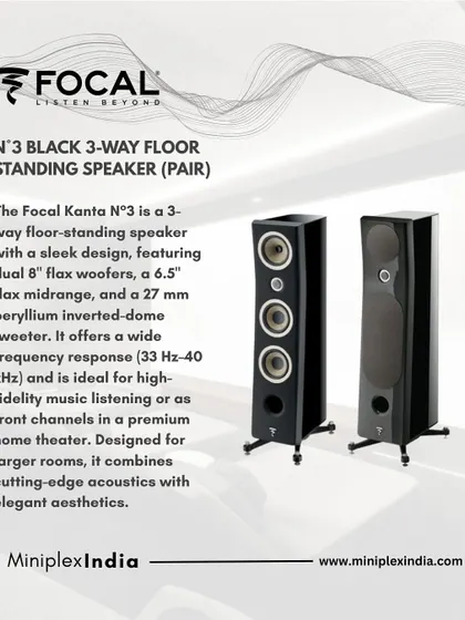 The Focal Kanta N°3 is a high-end, 3-way floor-standing speaker designed for premium home theaters. It offers an incredibly wide frequency response for cutting-edge acoustic performance.