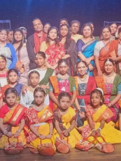 The Sangeet Gurugriha family. This happy moment from our Rabindra Jayanti 2024 celebration captures the spirit of community and shared passion that thrives within our academy.