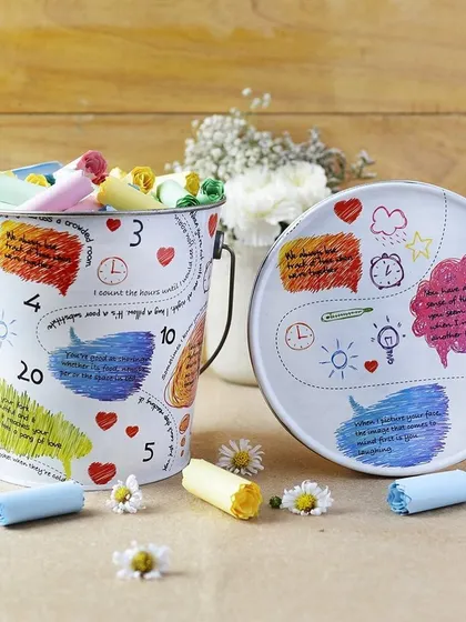 The "Reasons to Love" bucket is a heartfelt and personal gift, filled with dozens of tiny scrolls, each carrying a unique message for your loved one.