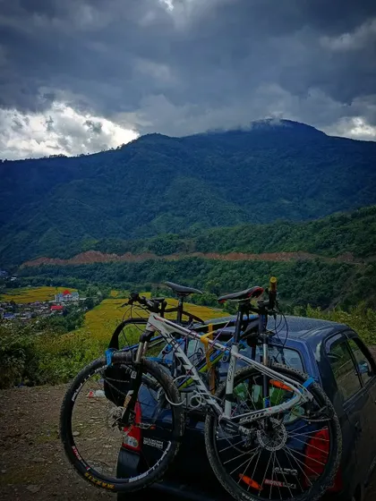 Traveling with bikes is always more fun. Our support vehicle loaded up and ready to explore the green hills and rice paddies of Arunachal Pradesh.